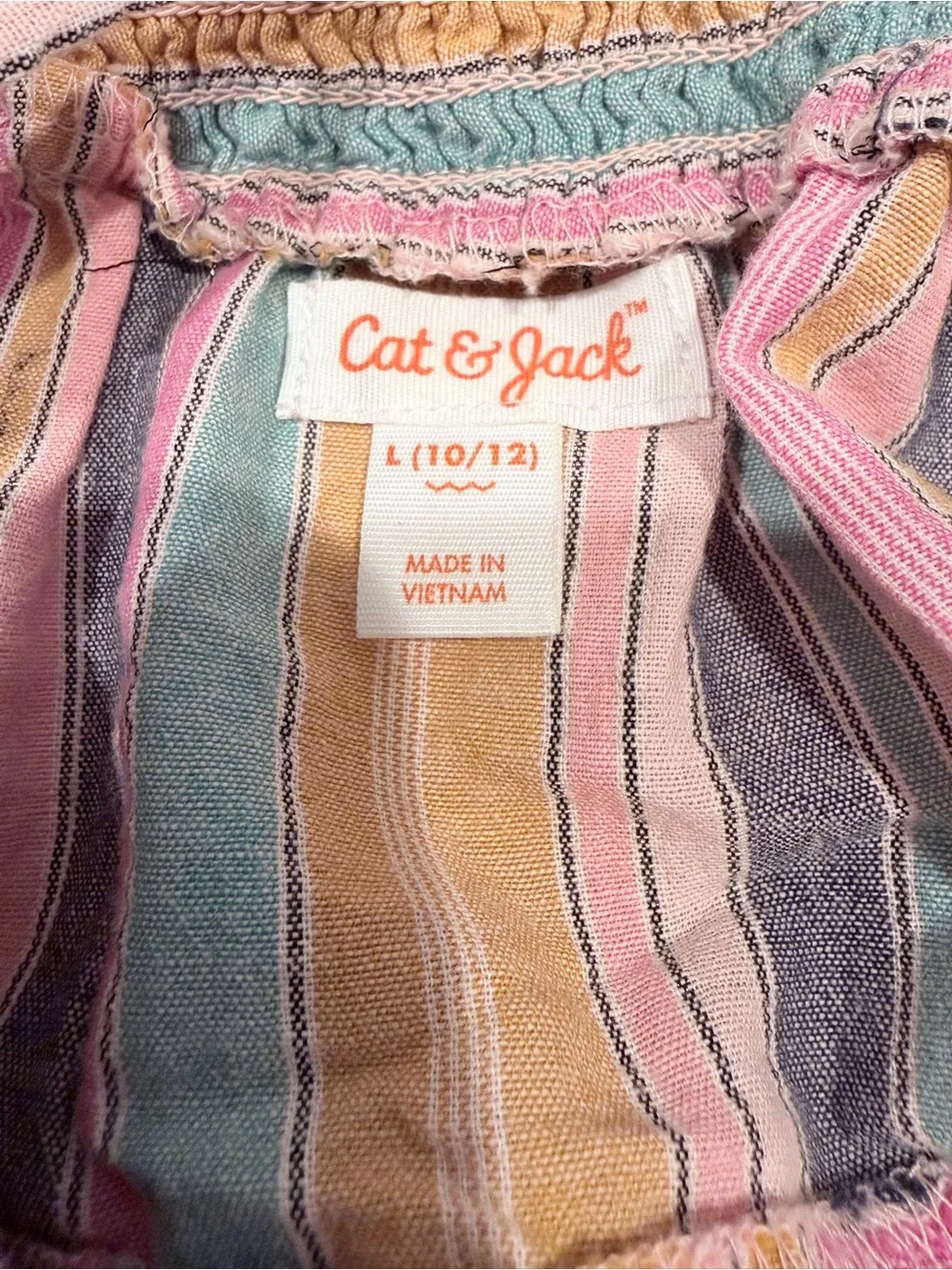 Cat & Jack Pink and Multi-Color Striped Tiered Sundress